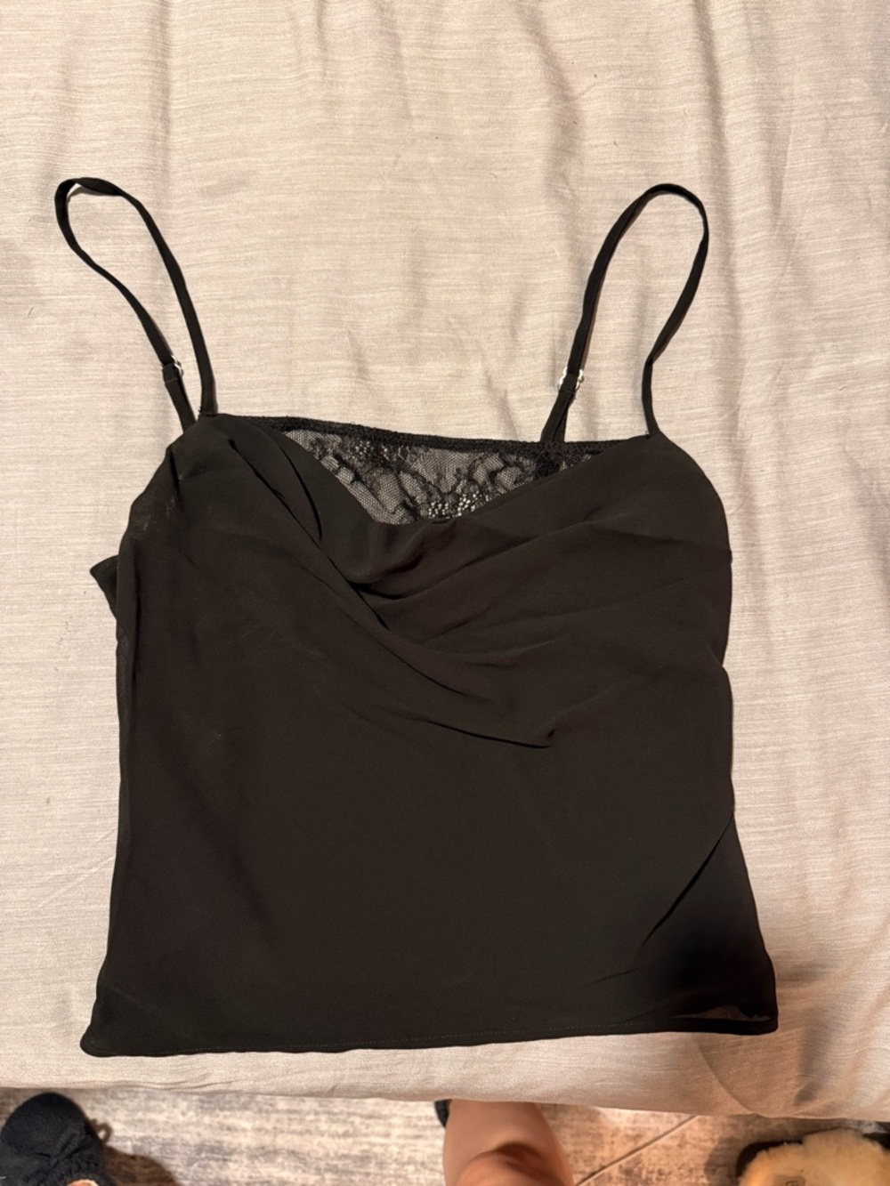 White Fox Lace-Trim Tank Top